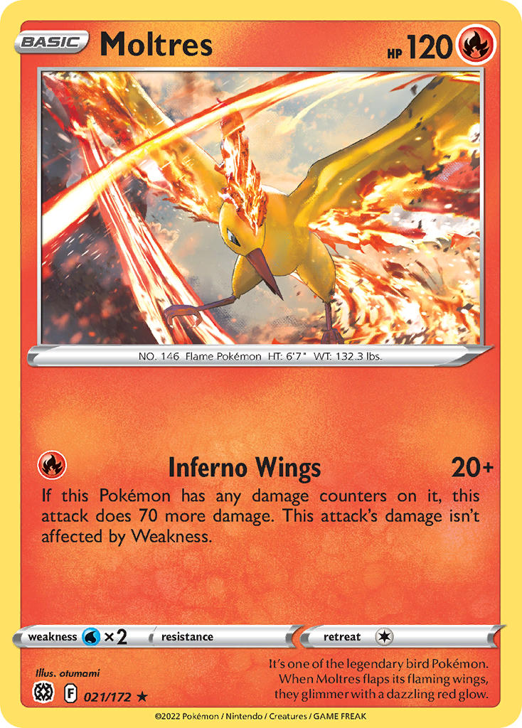 Check the actual price of your Moltres 021/172 Pokemon card